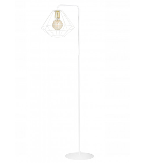 EmibigALTEO LP1 WHITE 226/LP1 nowoczesna lampa podłogowa LOFT biała złote elementy